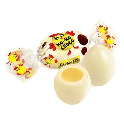 Roshen Ko-Ko Choco White Chocolate Candies Easter Egg Shape Made in Ukraine
