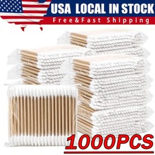 1000PCS Cotton Swabs Bamboo Wooden Handles Cotton Tipped Applicator 3"