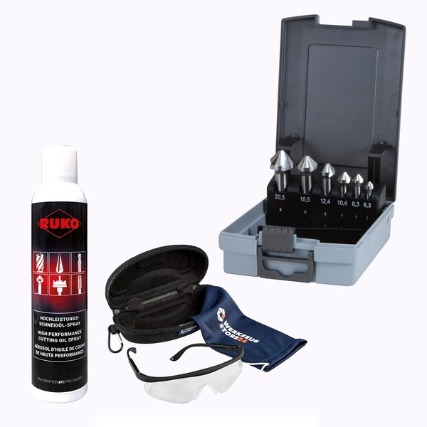 Ruko Kegelsenker-Satz Hss, 6Tlg., 6,3–20,5 Mm, DIN 335 Form C, 90° Inkl. Spray &-image