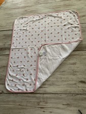 Ralph Lauren Baby Blanket Polo Bear Pink/White Jersey Knit 100 Cotton 25" x 29"