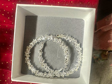 Silver Tone Clear Rhinestone Floral Bridal Headband Tiara, Metal