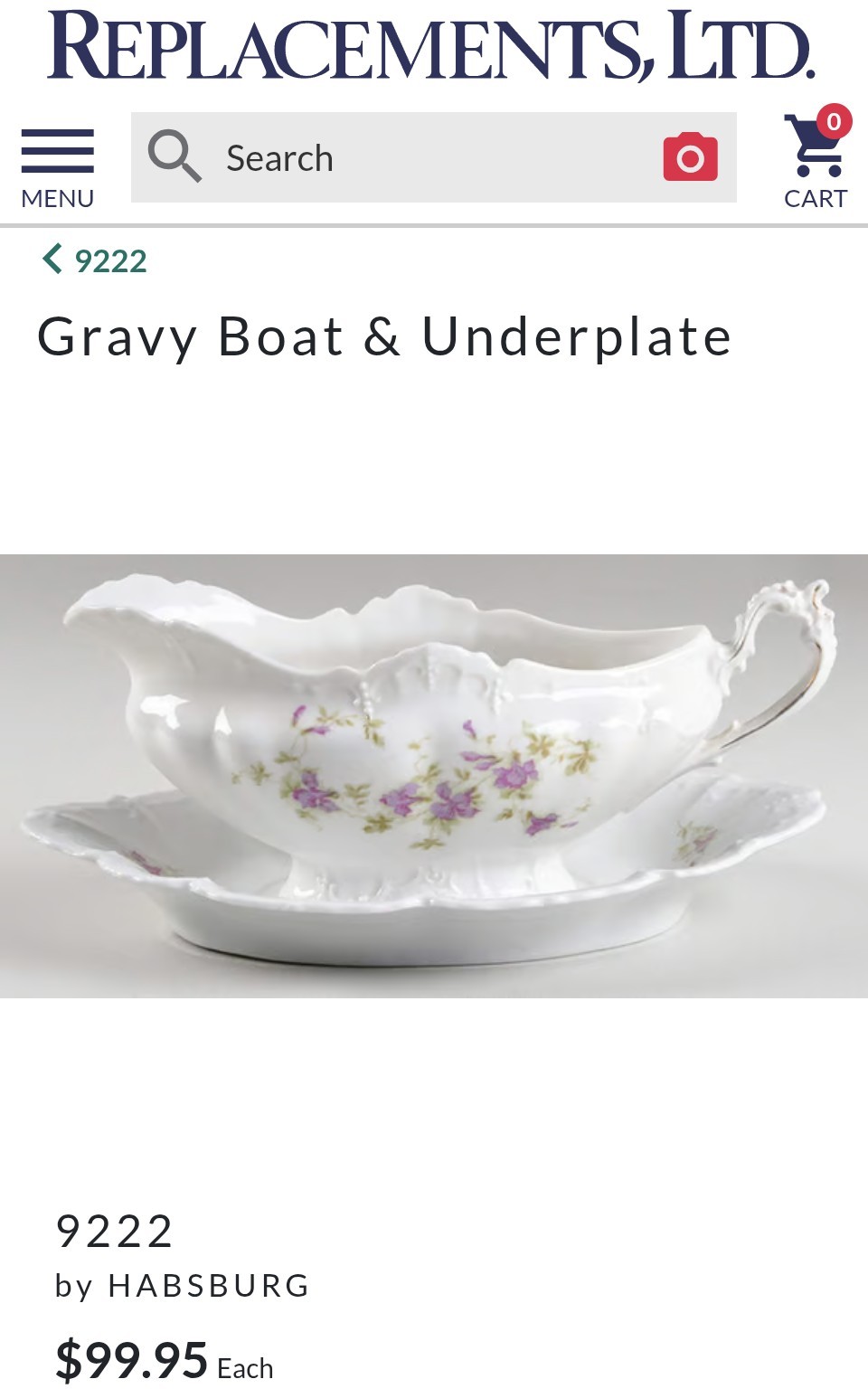 VTG Habsburg 9222 Austria Pink/Purple Floral Gravy Boat or Sauce Bowl, 9" EUC!