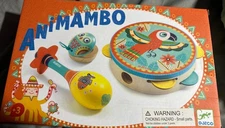 Animambo Tambourine, Maraca, Castanet Music Instrument Set - NEW