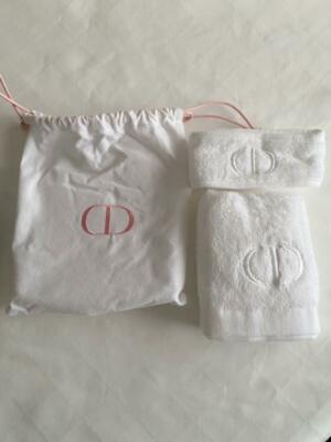 Christian Dior Novelty Towel, Hair band & Pouch Set Designer Brand