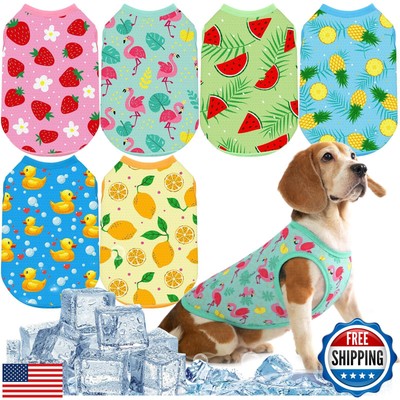 Abbylike 6 Pack Dog Shirts, Summer Stretchy Dog T-Shirts, Instant Cooling Qui