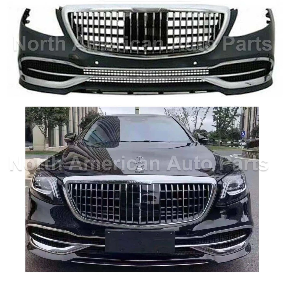 S63 Maybach S560 bumper body kit grille S550 style 2014 2015 2016 2017 - Imagem 2 de 4