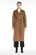 Max Mara Calla Coat 100% Wool Wrap Coat Icon Brown Uk 8 New