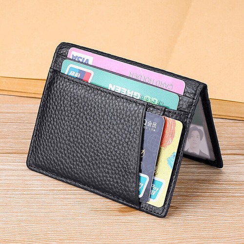 Delgado Delgado Para Hombre Cuero Plegable Billetera Porta Tarjeta de Crédito Estuche Licencia de Conducir - Imagen 13 de 14