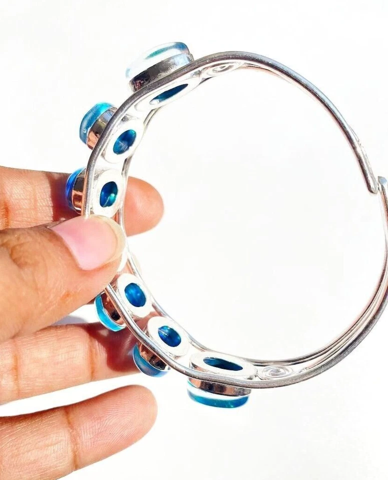 Australian Triplets Opal Gemstone 925 Sterling Silver Handmade Jewelry Bangle - Image 4 of 4