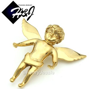 Authentic MEN WOMEN Gold Plated Little ANGEL 3D Charm Pendant*GP48