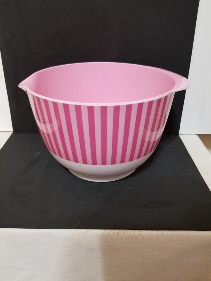 Cuenco mezclador de 2 cuartos Cake Boss con rayas rosas 100 % melamina Foto 3 de 4