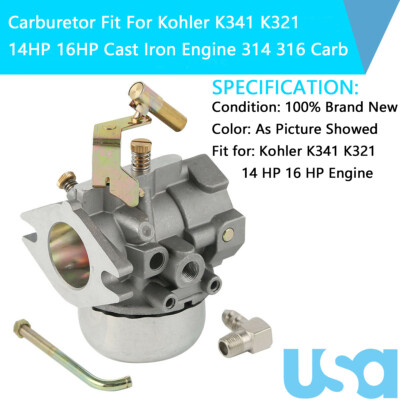 Carburetor for Kohler K321 and K341 Cast Iron Engine 14hp 16hp Joh