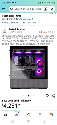 RTX4090, I9 13900k,64gb ram,2tb storage, skytech gaming pc