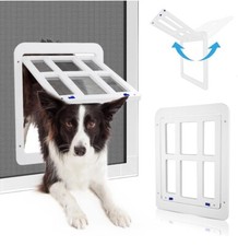 PETLESO Large White Magnetic Closure Screen Pet Door 11" 13" 13.4" 17.3"