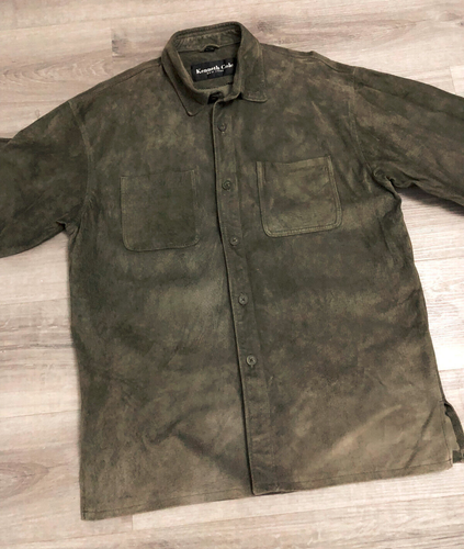 Survêtement vintage Kenneth Cole New York Pig en daim - Taille M / L - Gris foncé - Photo 4/11