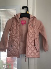 pink platinum girls puffer Sweatshirt jacket Size 4 Blush Pink Good Condition