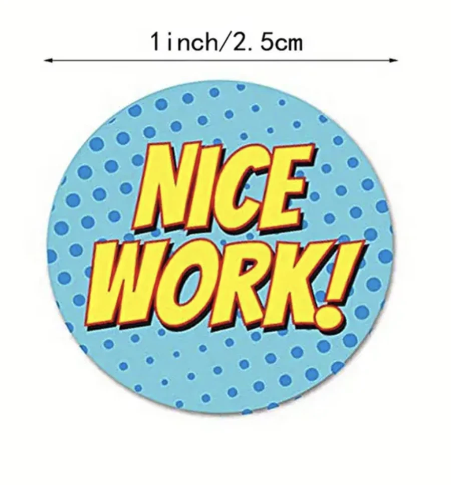 Positive Reward Merit Stickers 2.5cm 50/100pc Teacher Award Kids Party Hero