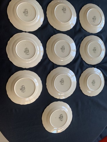 LOUX OBERNAI FAÏENCERIES SARREGUEMINES 10 Assiettes à Pain 19 Cm 1945 - 1967 - Imagen 8 de 10
