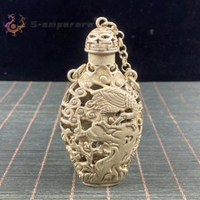 Statua fatta a mano argento tibetano da collezione squisite bottiglie da fiuto