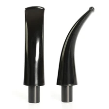 2pcs Bent Curved Taper Tobacco Pipe Stem Replacement Mouthpiece Fit 9mm Filter