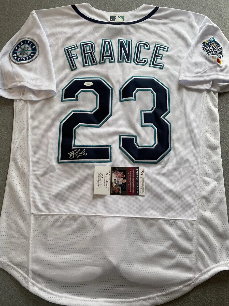 SEATTLE MARINERS- TY FRANCE AUTOGRAPH #23 HOME WHITE NIKE JERSEY JSA AI81971