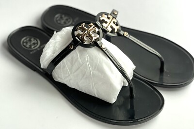 Tory Burch Mini Miller Flat Thong Sandal Perfect Black Size US
