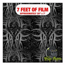 Hydrographic film Jackhammer Black hydro dipping 7' x 20" hydro dip dipping