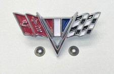 64-67 Chevy Ii Camaro Chevelle Impala Nova Fender Trim V Flag Emblem New