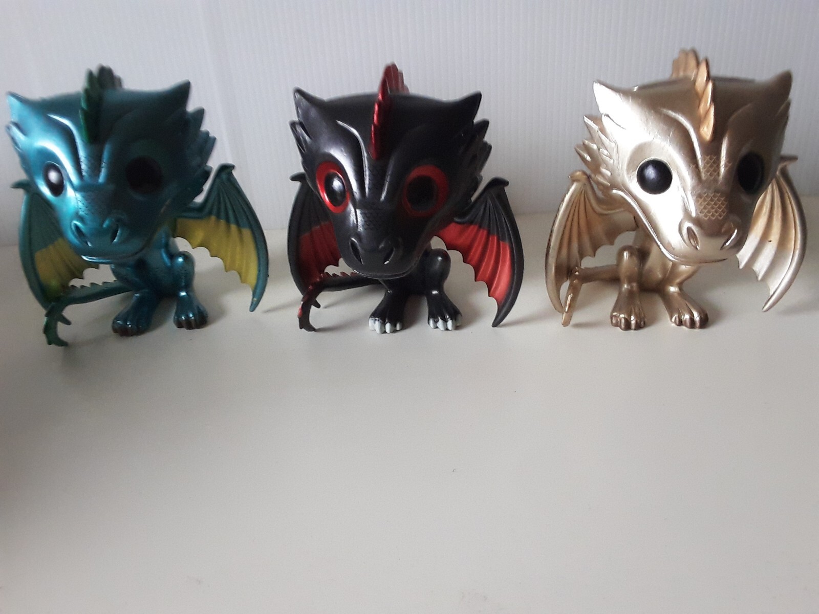 Sale 3 X Funko Pop Game Of Thrones Drogon Rhaegal &Amp; Viserion Dragon Metallic Look
