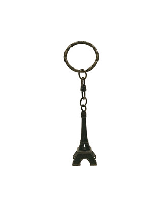 Eiffel Tower Keyring Key Chain Bronze Color Paris France Keyring 1 1/8  Ring EUC
