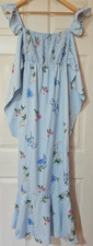 Women's Boohoo Blue Floral Print Smocked Maxi Dress/ US Size 4/ Women's Dress