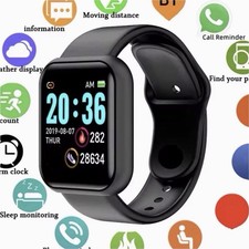 Smart Bracelet Black Silicone Band Plastic Case Touchscreen Fitness Tracker