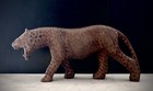 Vintage Hand Carved Wooden Leopard Figurine African Folk Art Roaring Safari 9” — photo 2
