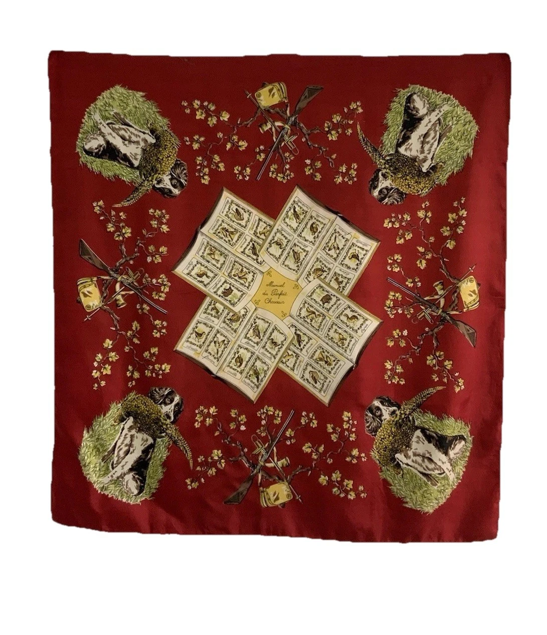 ARTISTIC unbranded Silk Red Scarf W/hunting Pattern 34”/34”EX CON
Opens in a new window or tab
