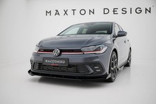 Maxton Design Front Stoßstange Flaps passend für VW Polo GTI Mk6 Facelift schwar