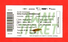 25/26 DERBY COUNTY 1-0 MIDDLESBROUGH 01.01.26 CHAMPIONSHIP TICKET NYD *NR MINT*