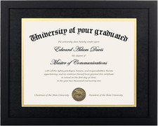 11X14 Diploma Frame Certificate Degree Document Frame with High Definition Glass