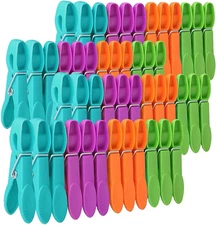 48 PCS Colored Plastic Clothespins,Heavy Duty Clothes Pins with Springs - Non...