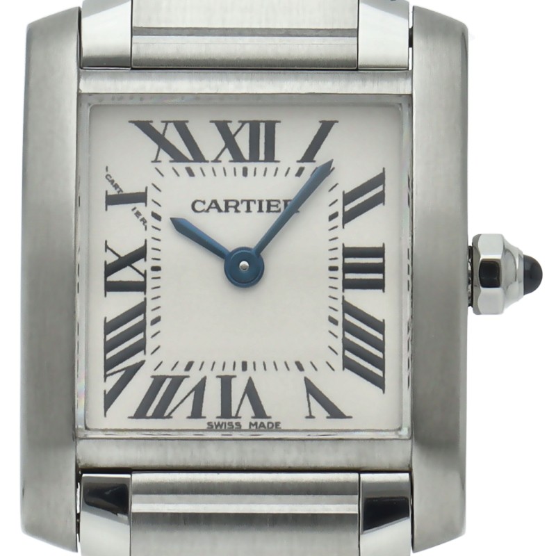 Cartier Tank Francaise W51008Q3 Stainless Steel 20mm Silver Dial Quartz #LPW3189
