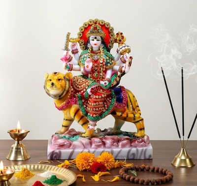 Resin Hindu Goddess Maa Durga MATA Rani  Murti Home Decor Idol Statute Sculpture