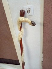 Snake design wooden hand carved walking stick for men women walking cane gift C6