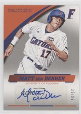 2015 Panini Florida Gators Signatures Silver 32/99 Matt den Dekker Auto 1l2