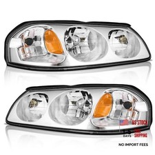 Headlights OE Replacement 1-Clear Lens I Chrome Housing I Amber Reflector