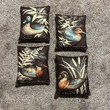 Set of 4 Decorative Bird Duck Throw Pillows Pintail Teal Merganser Wood Duck