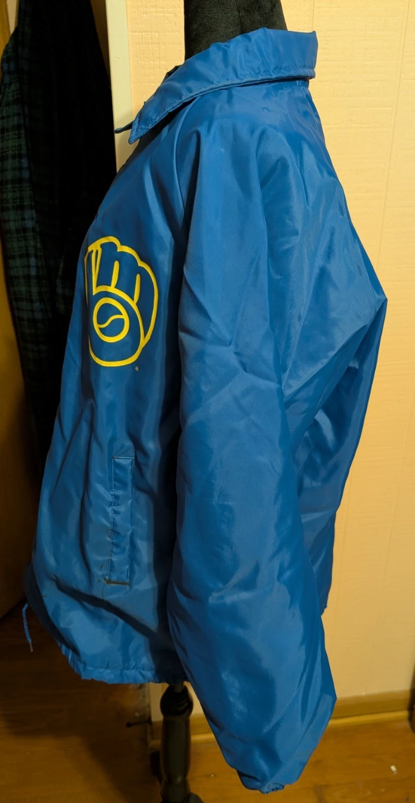 Vtg Hartwell Milwaukee Brewers Blue  Windbreaker Jacket XL 46-48 Snap Front Logo image 3