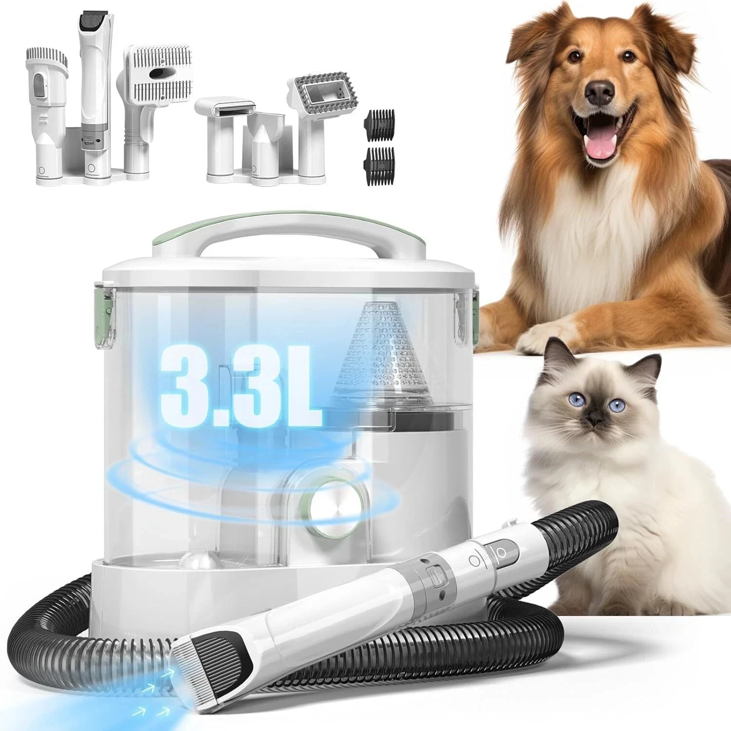 Pet Hair Vacuum for Shedding Grooming with Dog Clipper - Multipurpose Dog Groomi