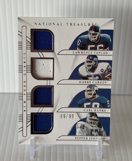2022 National Treasures Quad Materials Lawrence Taylor Banks Carson Johnson /99