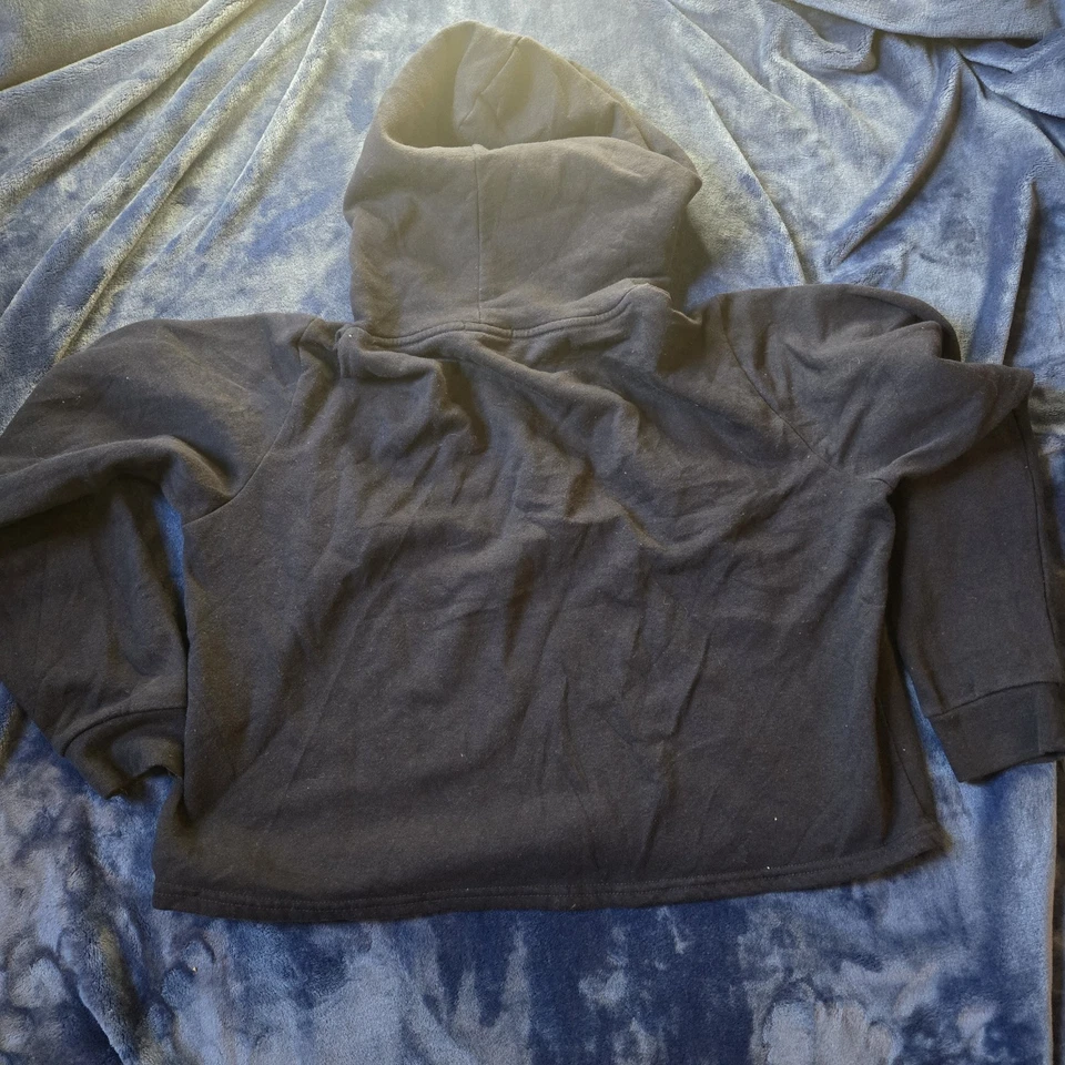 Sudadera con capucha corta mediana a rayas Forever 21 para mujer Foto 3 de 3