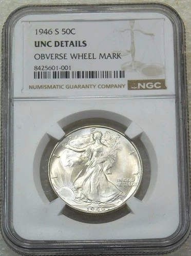 1946-S Walking Liberty Half Dollar NGC UNC Frosty White New Holder #DSh1