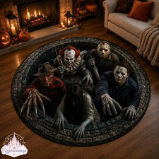 3D Horror Halloween Rug Killer Character Spooky Haunted House Decor